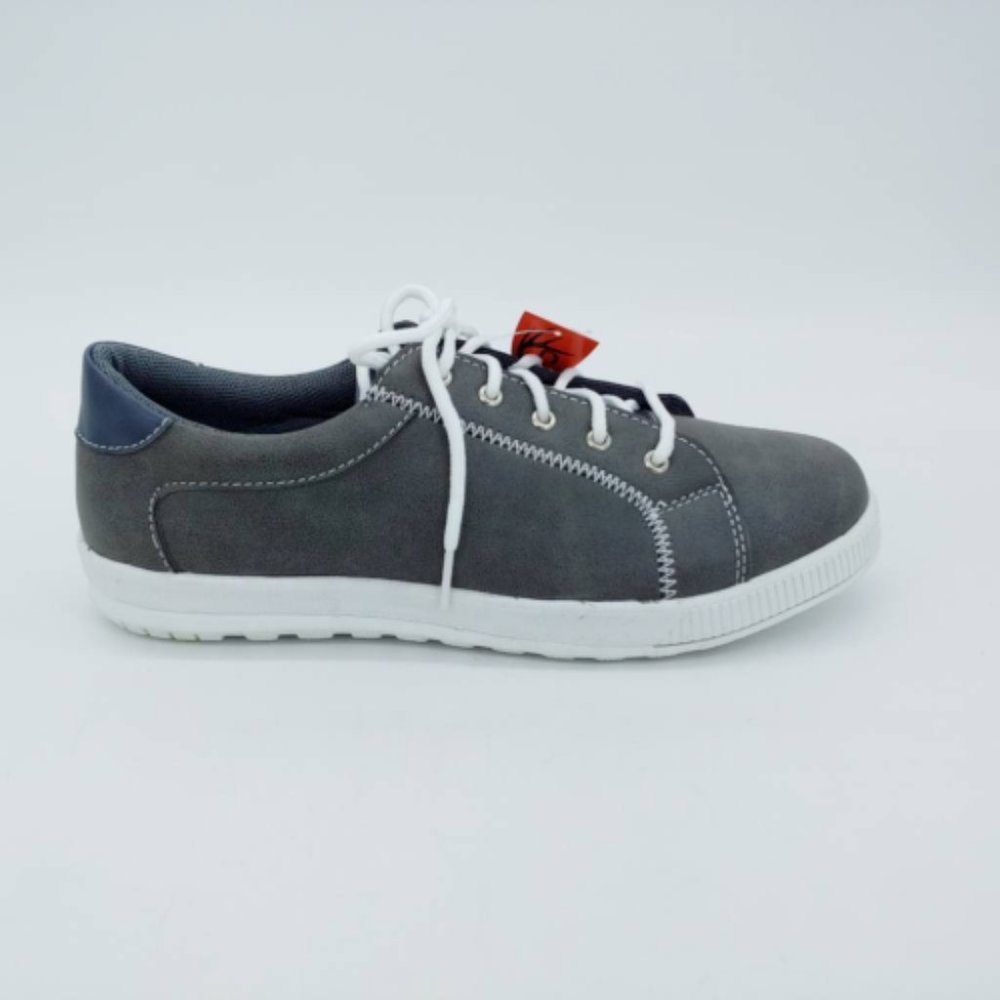 Deer Stags Unisex Kids Griffen Athletic‎ Shoes Gray White Lace Up Leather 5 M